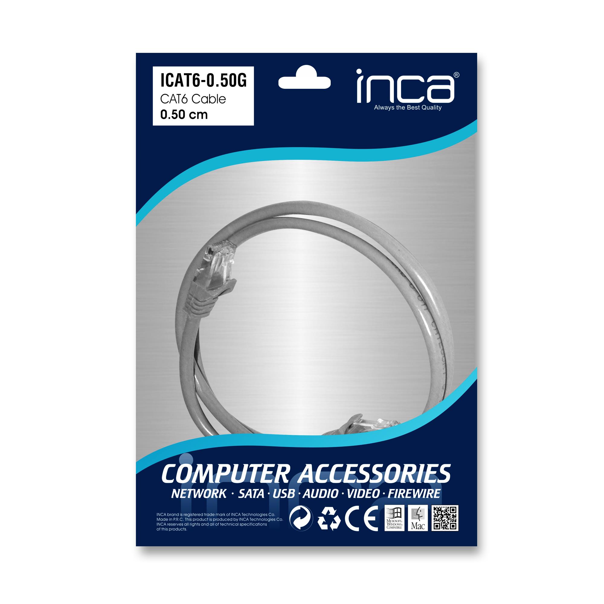 resimler/genel/INCA ICAT6-0,50G 0,50MT 24AWG CAT6 UTP PATCH KABLO GRİ