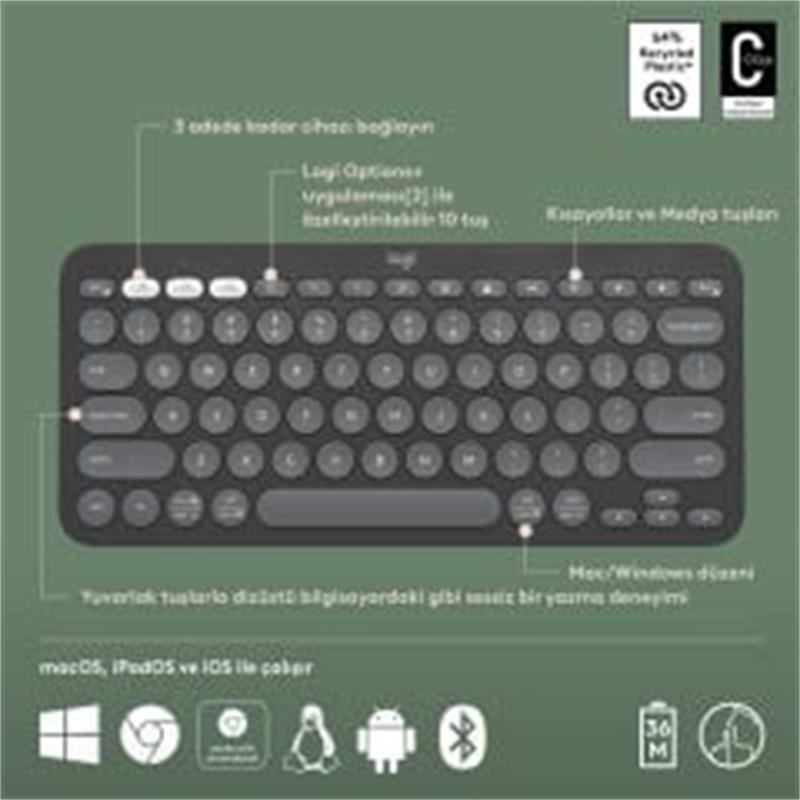 resimler/genel/LOGITECH K380S PEBBLE KEYS 2 ÇOKLU CİHAZ ÖZELLİKLİ BLUETOOTH TÜRKÇE Q KLAVYE GRİ 920-011859