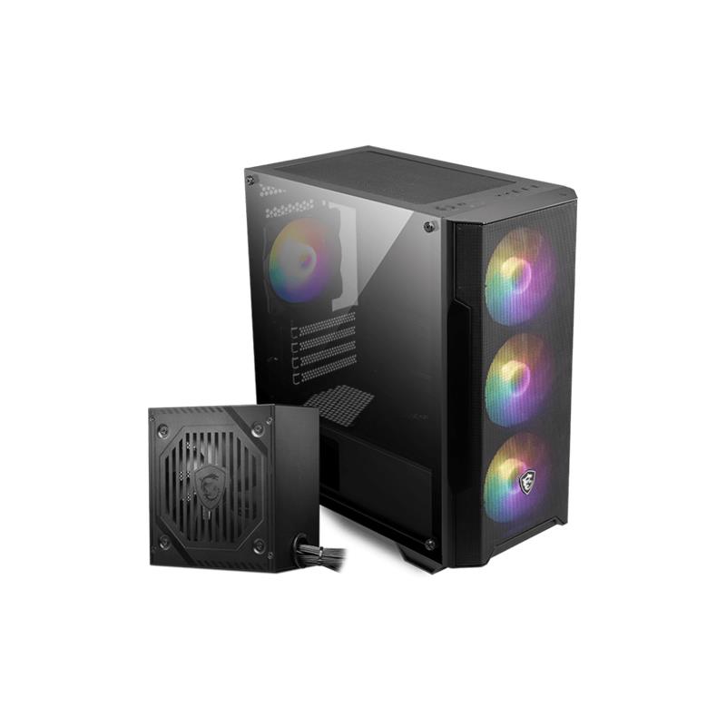 resimler/genel/MSI MAG FORGE M100A D60 600W 80+ AKRİLİK YAN PANEL 3X120MM 1X120MM ARGB BRONZE MATX GAMING KASA