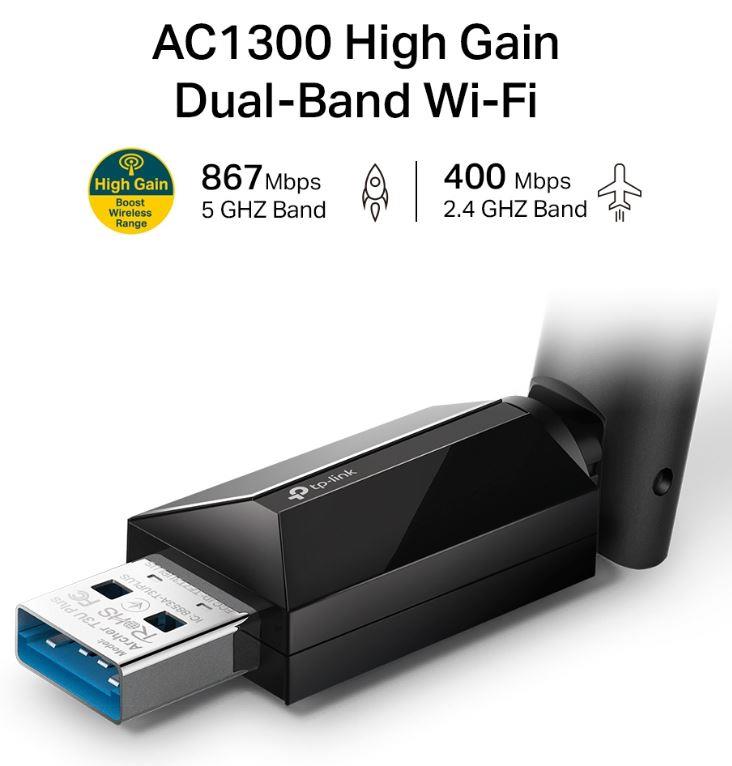 resimler/genel/TP-LINK ARCHER T3U PLUS 1300MBPS KABLOSUZ DUAL BAND USB ADAPTOR