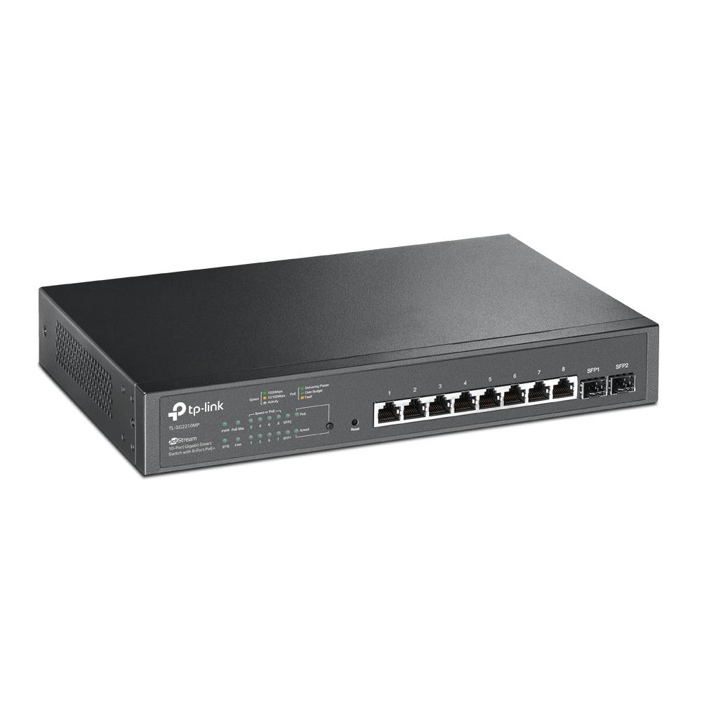 resimler/genel/TP-LINK OMADA TL-SG2210MP 8 PORT GIGABIT+ 2XGIGABIT SFP UPLINK YÖNETİLEBİLİR 150W POE RACKMOUNT SWITCH