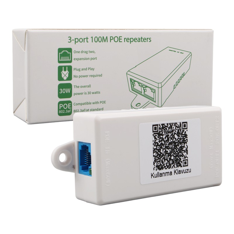 resimler/genel/URANIUM POE-RP12P 1 PORT POE GİRİŞ BESLEME+ 2 PORT POE ÇIKIŞ 10/100 PLASTİK KASA POE REPEATER