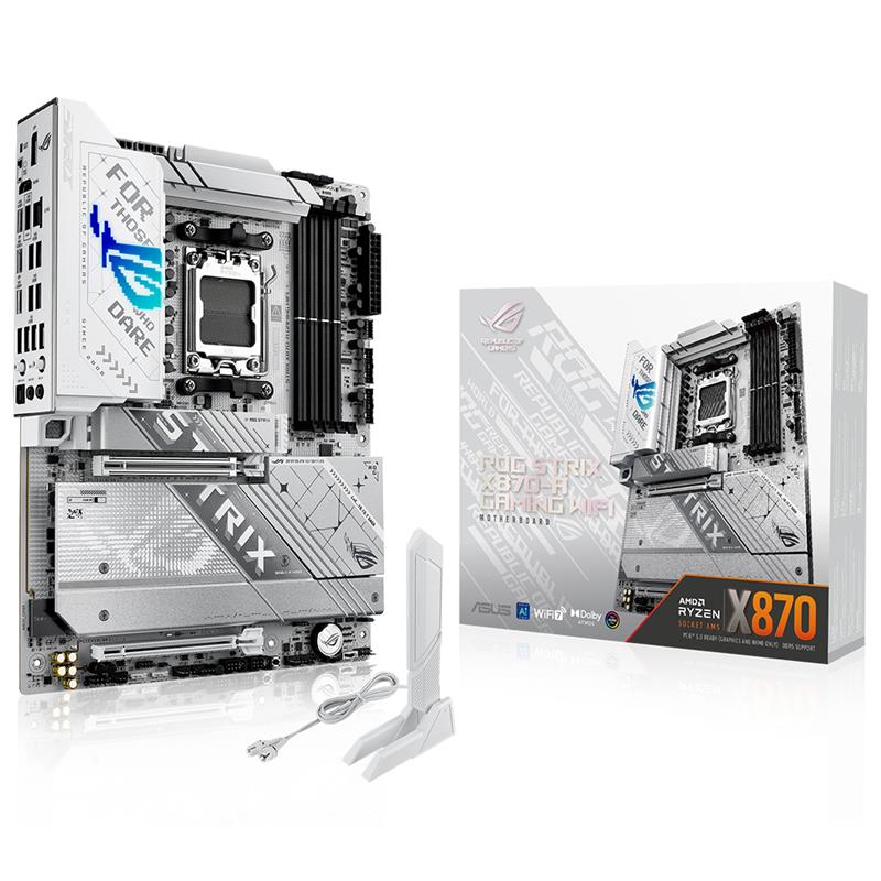 ASUS ROG STRIX X870-A GAMING WIFI DDR5 8000MHZ 1XHDMI 1XDP 4XM.2 2XUSB4 AM5 ATX (AMD AM5 9000/8000/7000 SERİ İLE UYUMLU)